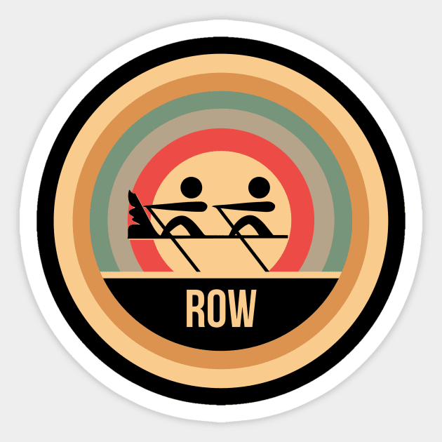 Retro Vintage Rowing Gift For Rowers Sticker by OceanRadar